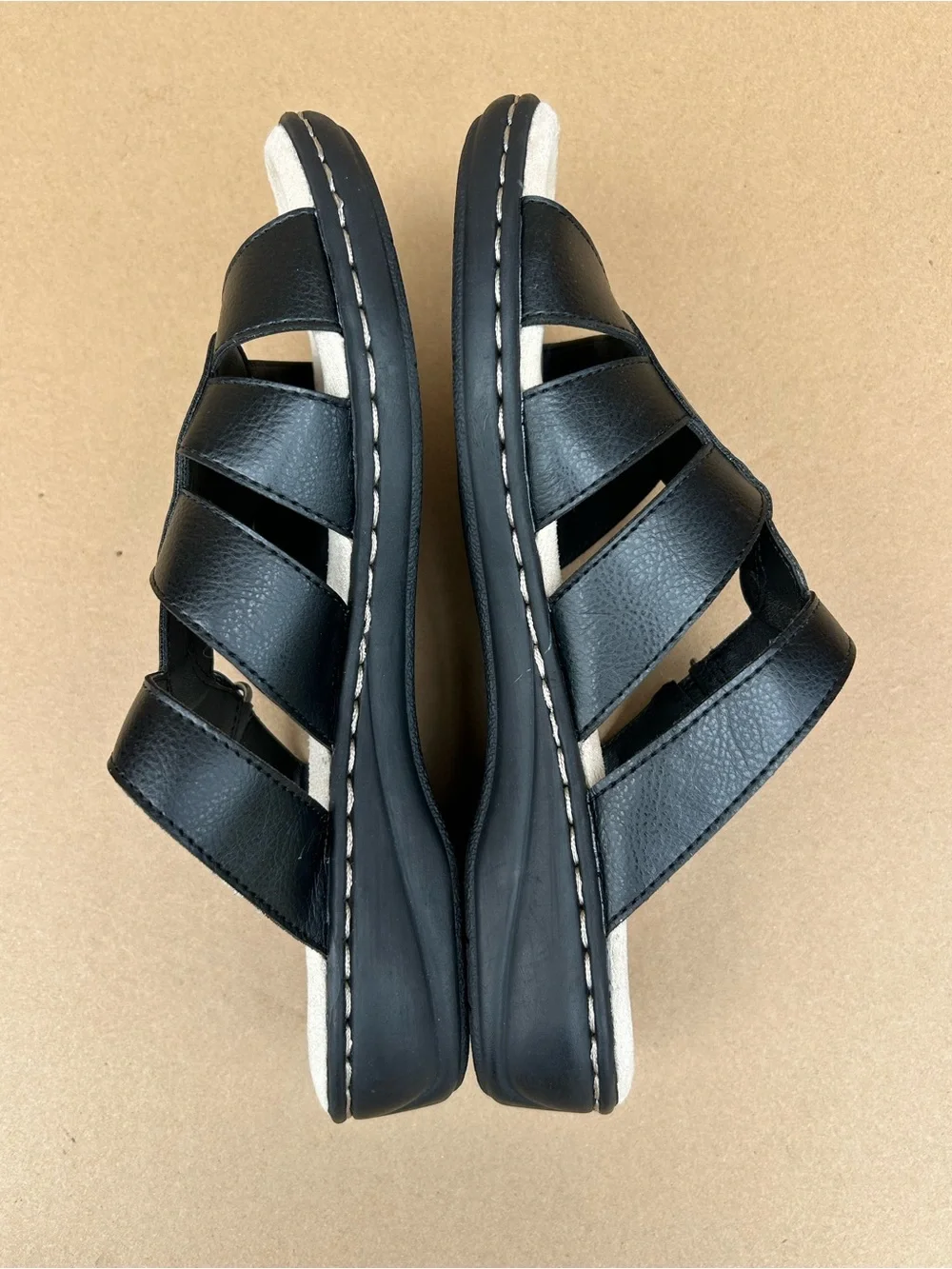 Croft & Barrow Dwelling Strappy Sandals Slip on Comfy Women’s sz 10M Black